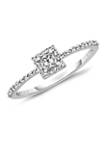 1/4 ct. t.w. Princess-Cut Diamond Framed Promise Ring in 10K White Gold