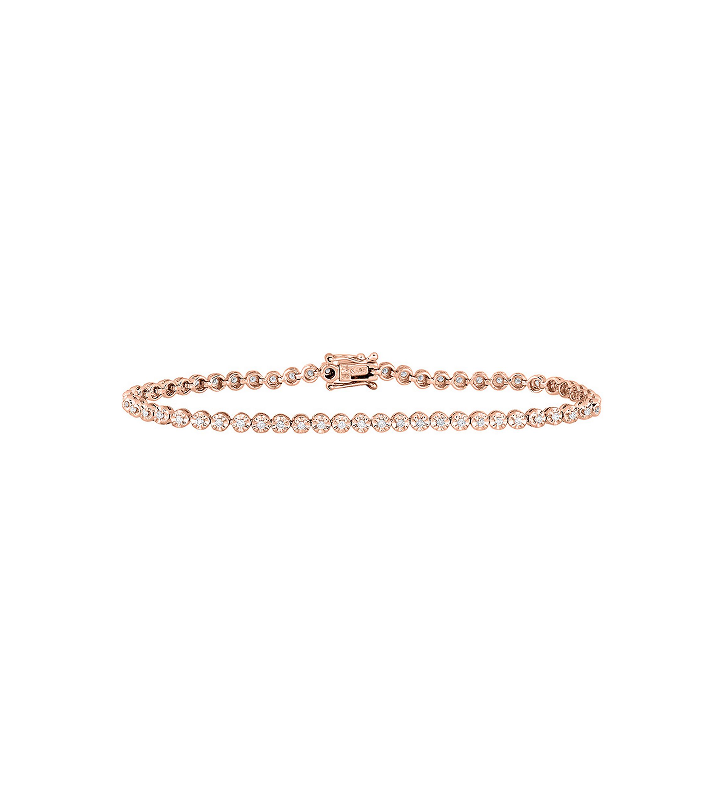 1/2 ct. t.w. Diamond Tennis Bracelet in 10K Rose Gold (I/I2)