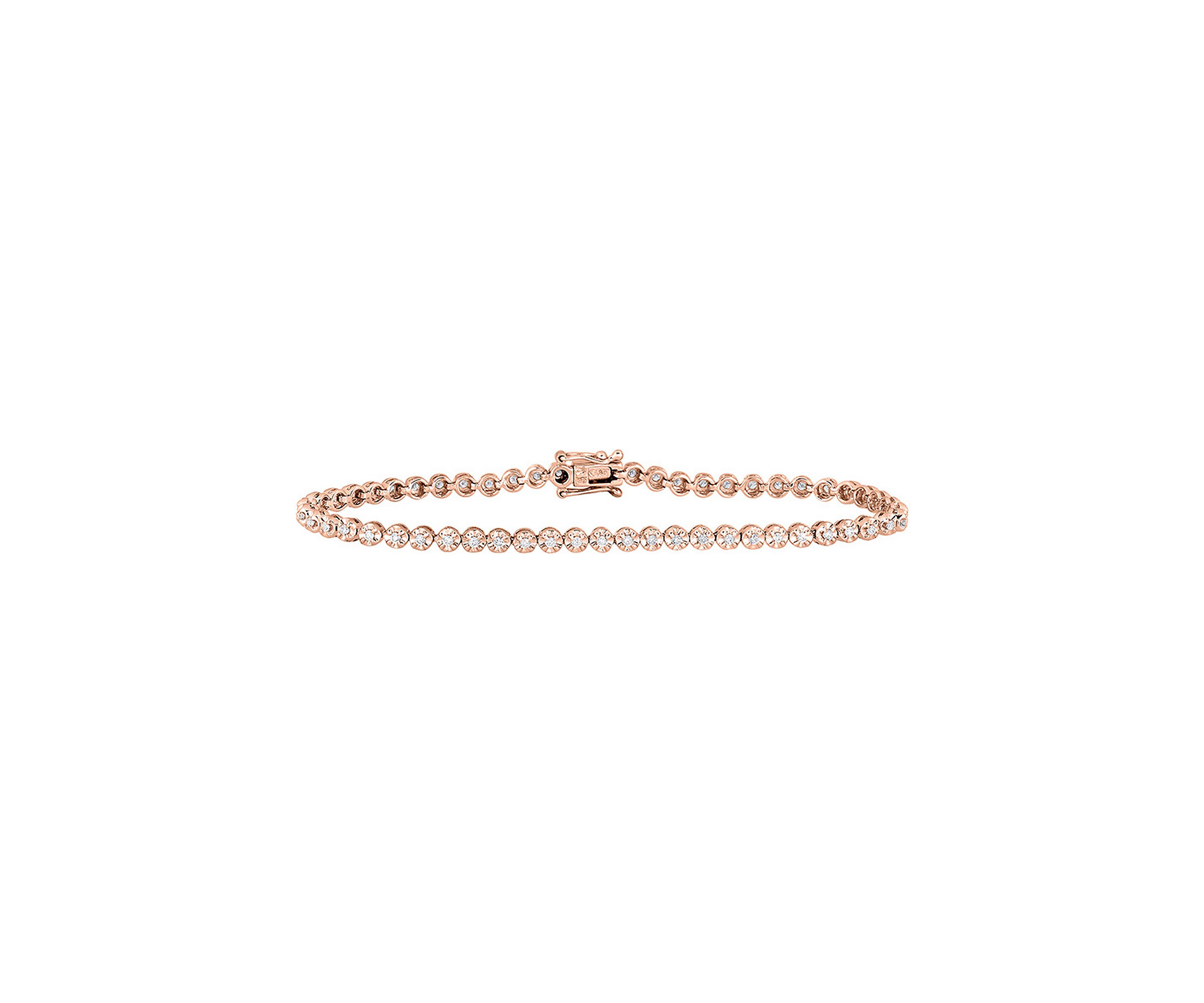 1/2 ct. t.w. Diamond Tennis Bracelet in 10K Rose Gold (I/I2)
