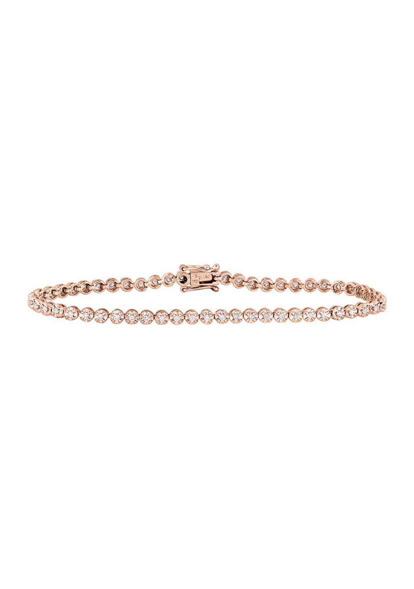 1/2 ct. t.w. Diamond Tennis Bracelet in 10K Rose Gold (I/I2)
