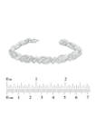 2 ct. t.w. Baguette and Round Diamond Bypass Bracelet in Sterling Silver