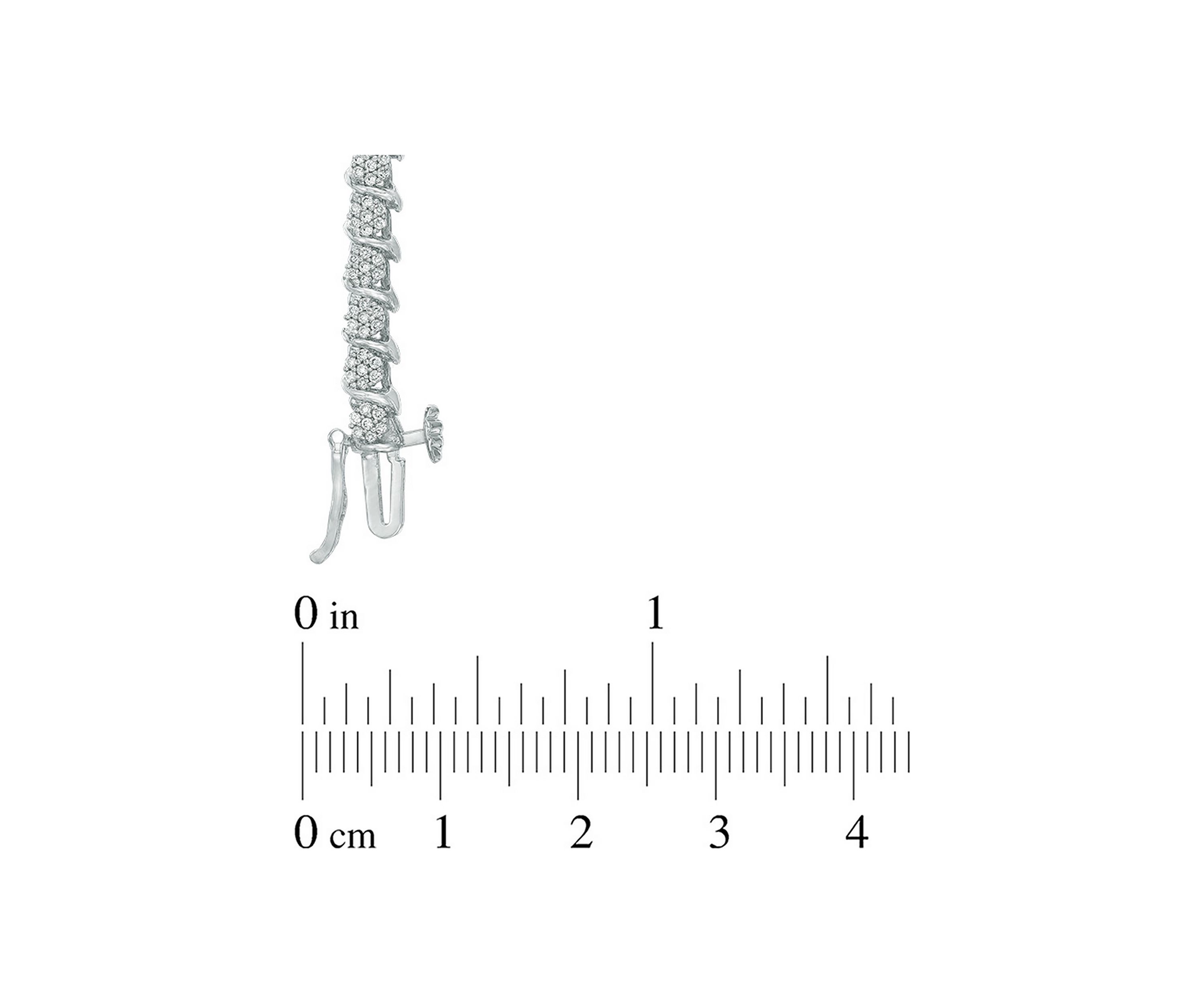1 ct. t.w. Diamond "S" Tennis Bracelet in Sterling Silver