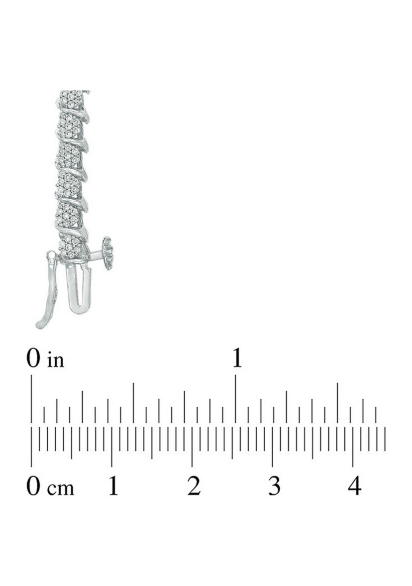 1 ct. t.w. Diamond "S" Tennis Bracelet in Sterling Silver