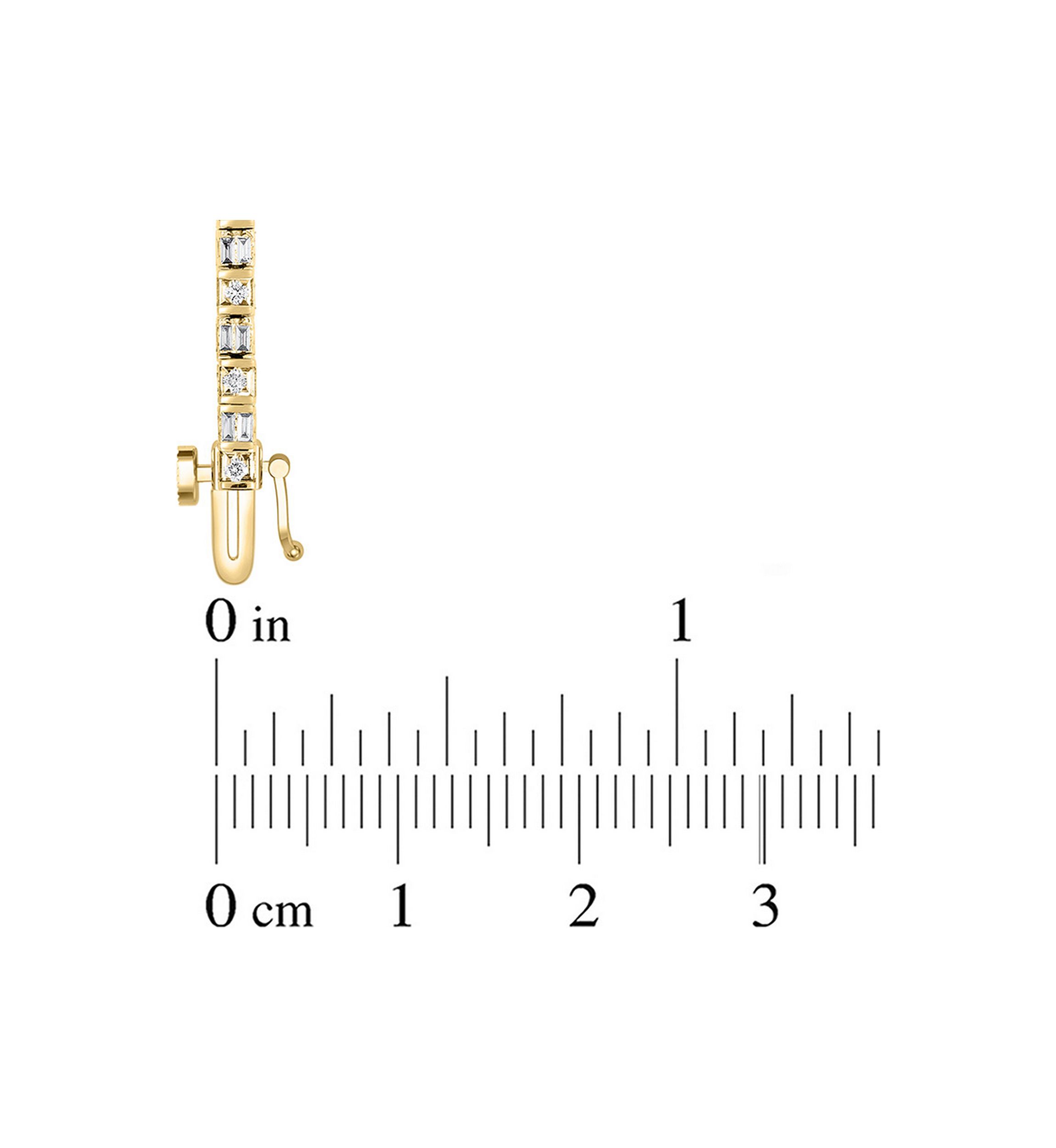 1/2 ct. t.w. Baguette and Round Diamond Tennis Bracelet in 10K Gold (I/I2)