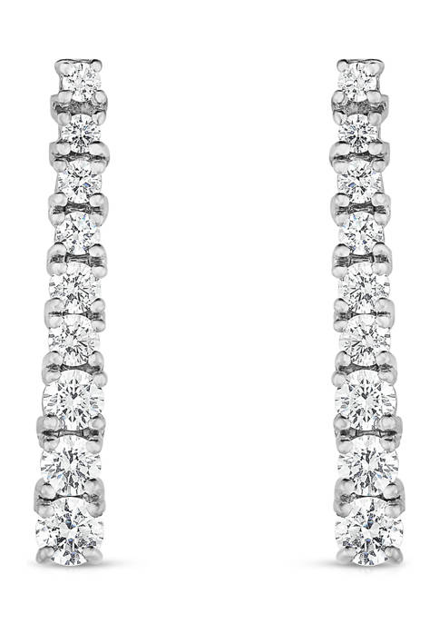  1.63 ct. t.w. Round Cut Graduated Diamond Earrings in 14K White Gold 