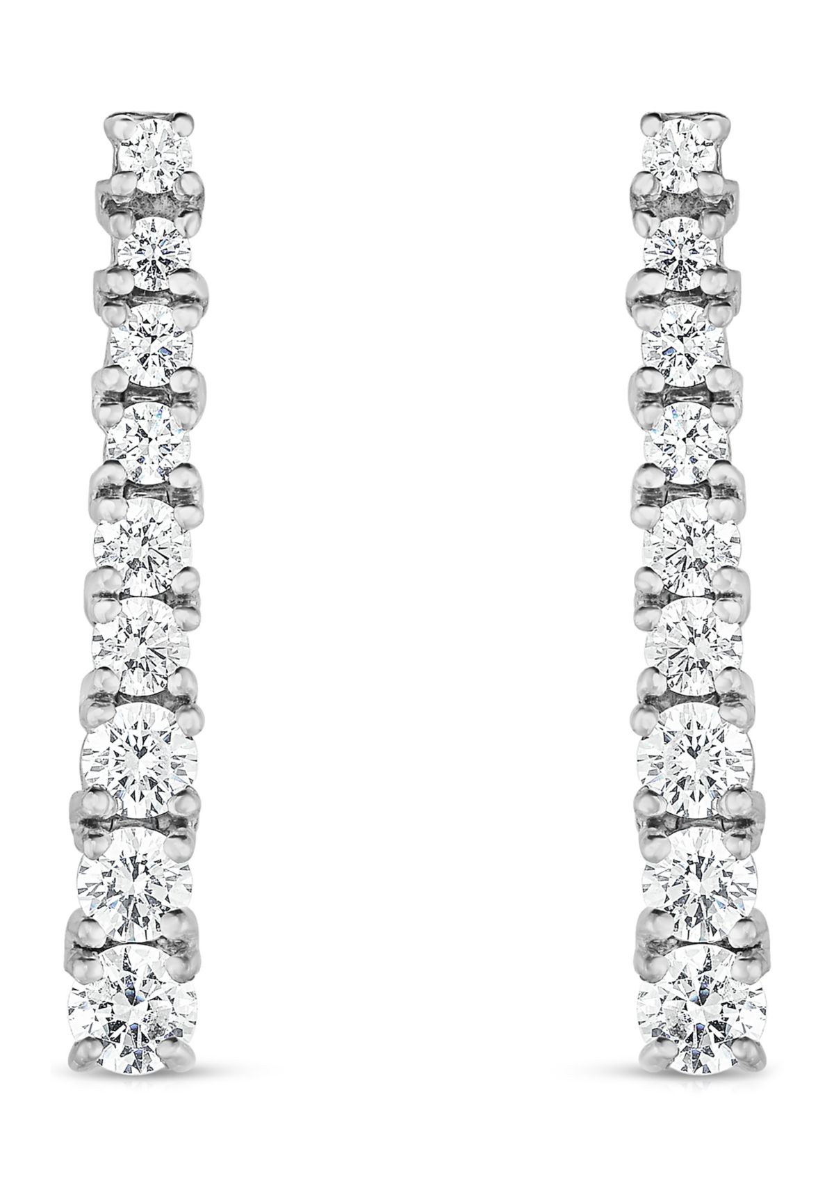  1.63 ct. t.w. Round Cut Graduated Diamond Earrings in 14K White Gold 