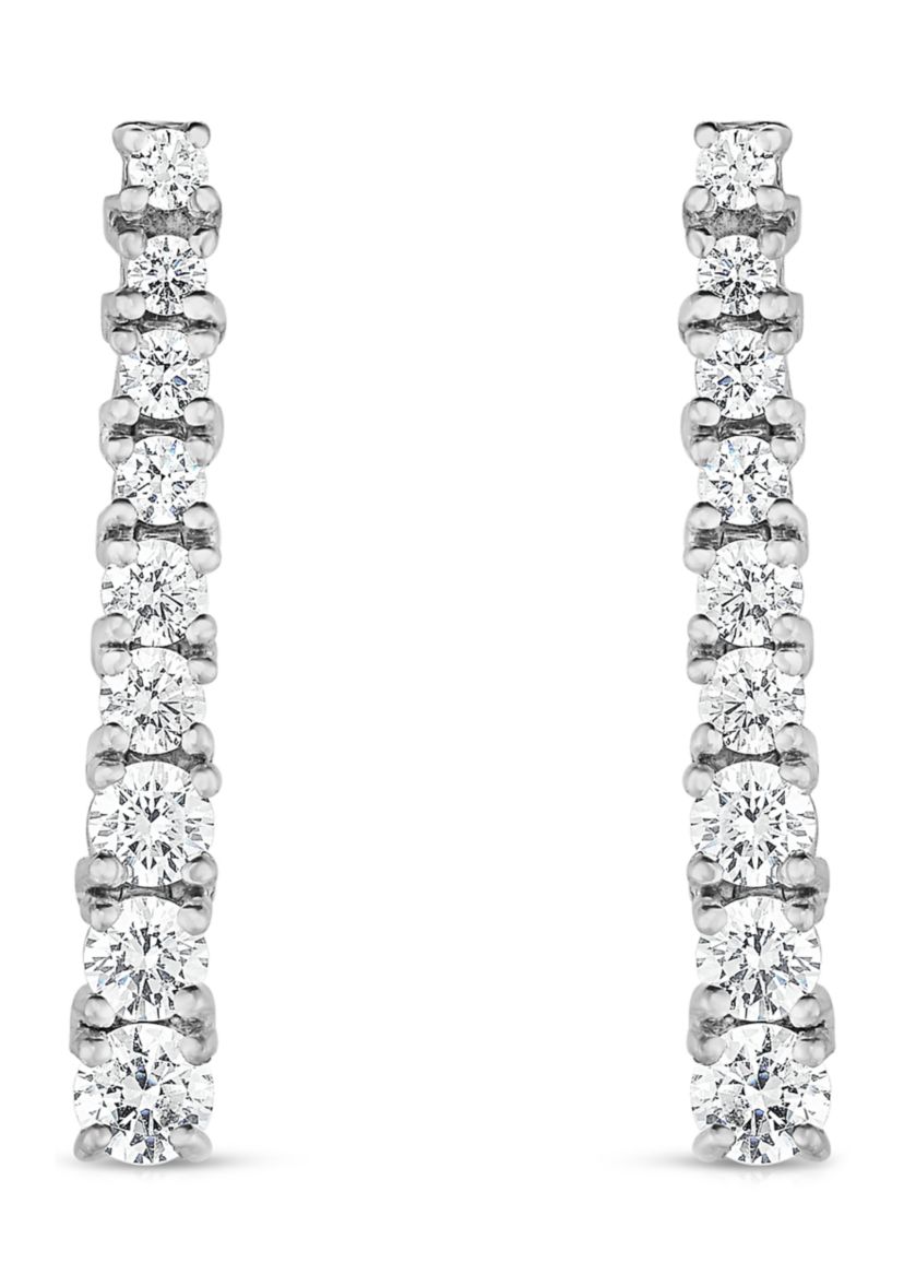  1.63 ct. t.w. Round Cut Graduated Diamond Earrings in 14K White Gold 