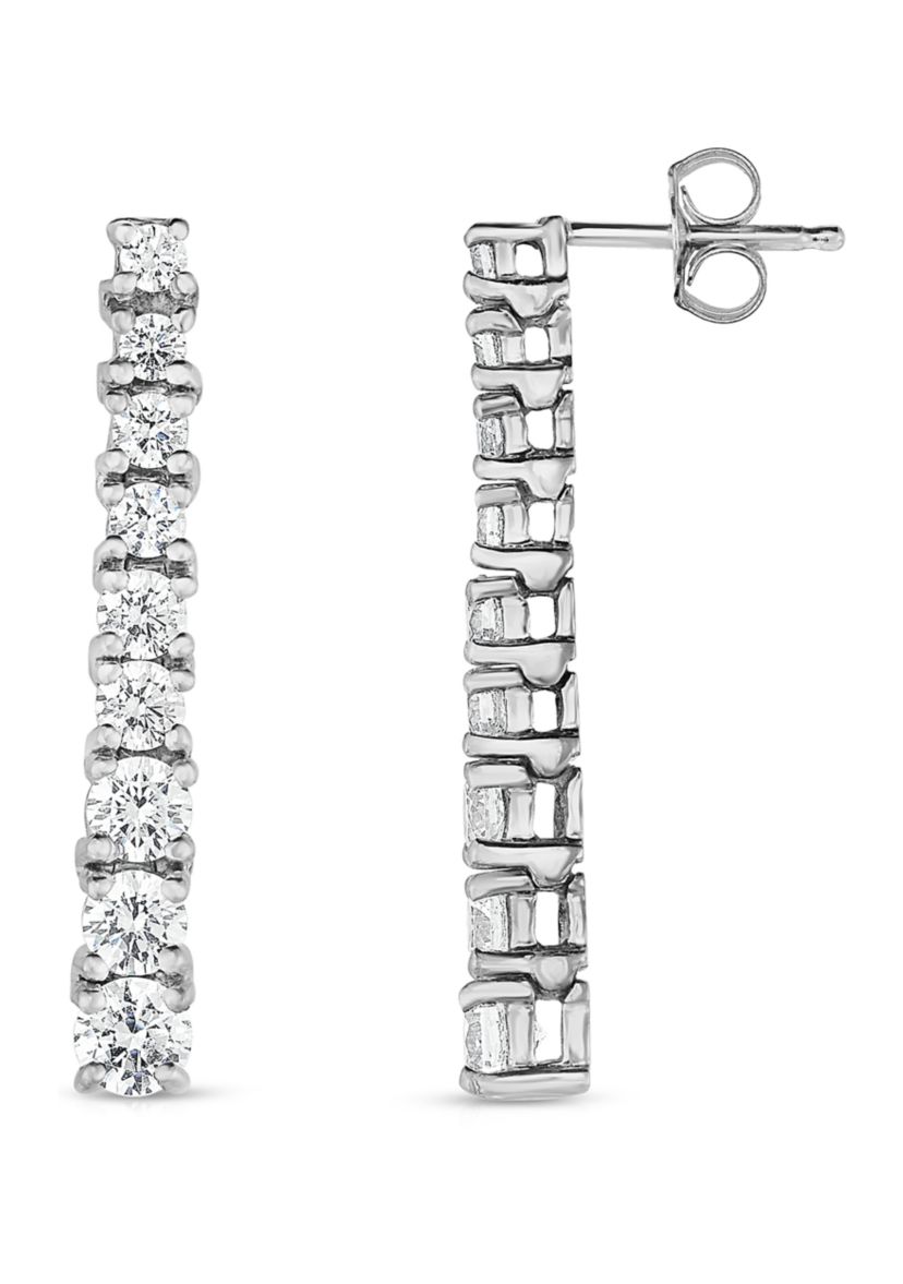  1.63 ct. t.w. Round Cut Graduated Diamond Earrings in 14K White Gold 