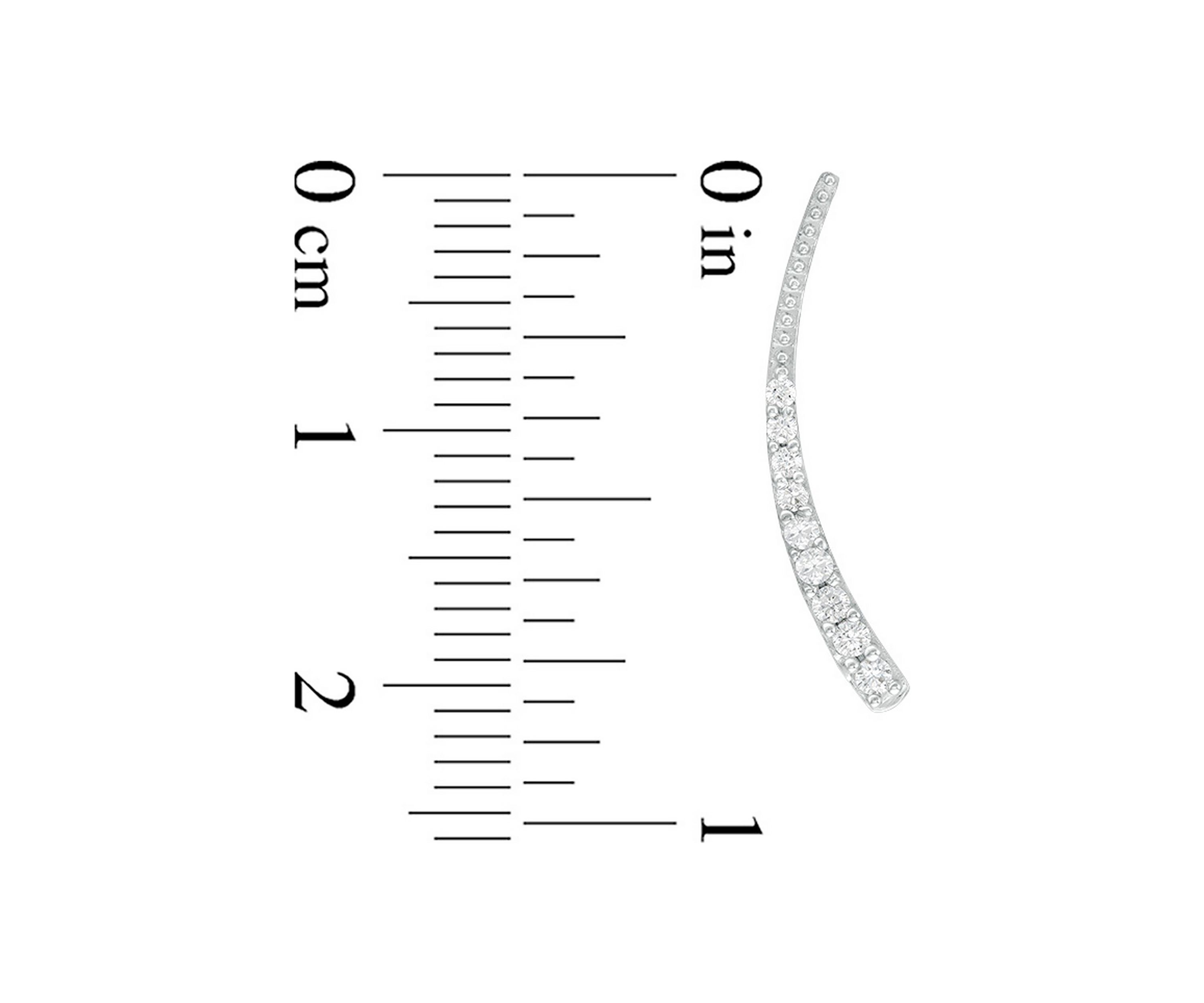 1/5 ct. t.w. Diamond Tapered Curve Crawler Earrings in Sterling Silver