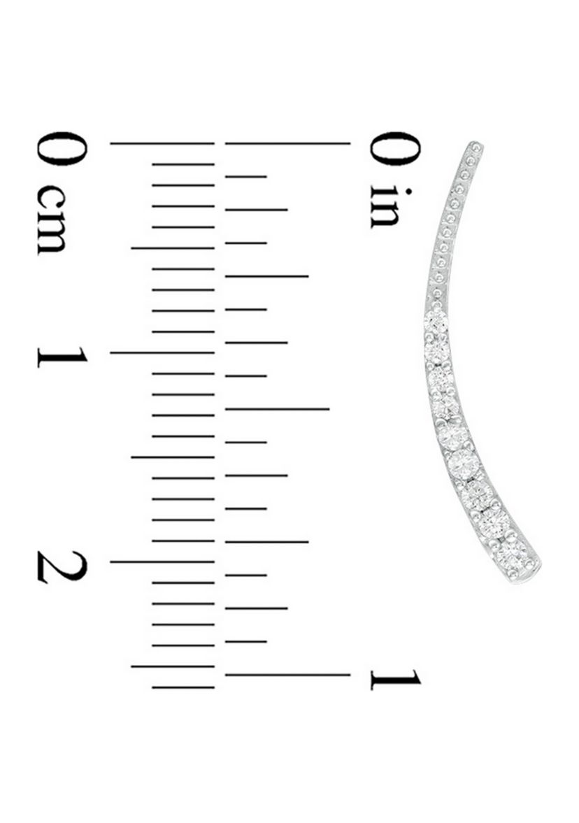 1/5 ct. t.w. Diamond Tapered Curve Crawler Earrings in Sterling Silver