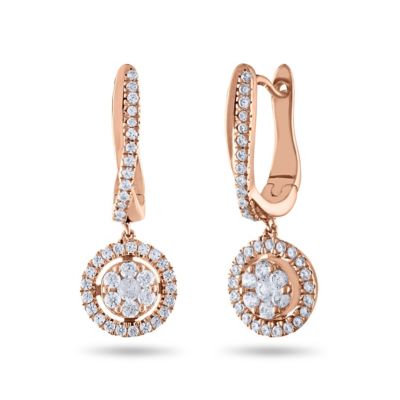 Diamaison 5/8CTW Diamond 10kt Gold Pink Earrings -  0827255889606