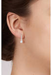 1/2 ct. t.w. Round Cut Diamond Bezel Frame Drop Earrings in 10K White Gold