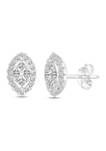 1/2 ct. t.w. Diamond Halo Marquise Shaped Stud Earrings in 14K White Gold
