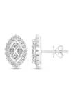 1/2 ct. t.w. Diamond Halo Marquise Shaped Stud Earrings in 14K White Gold
