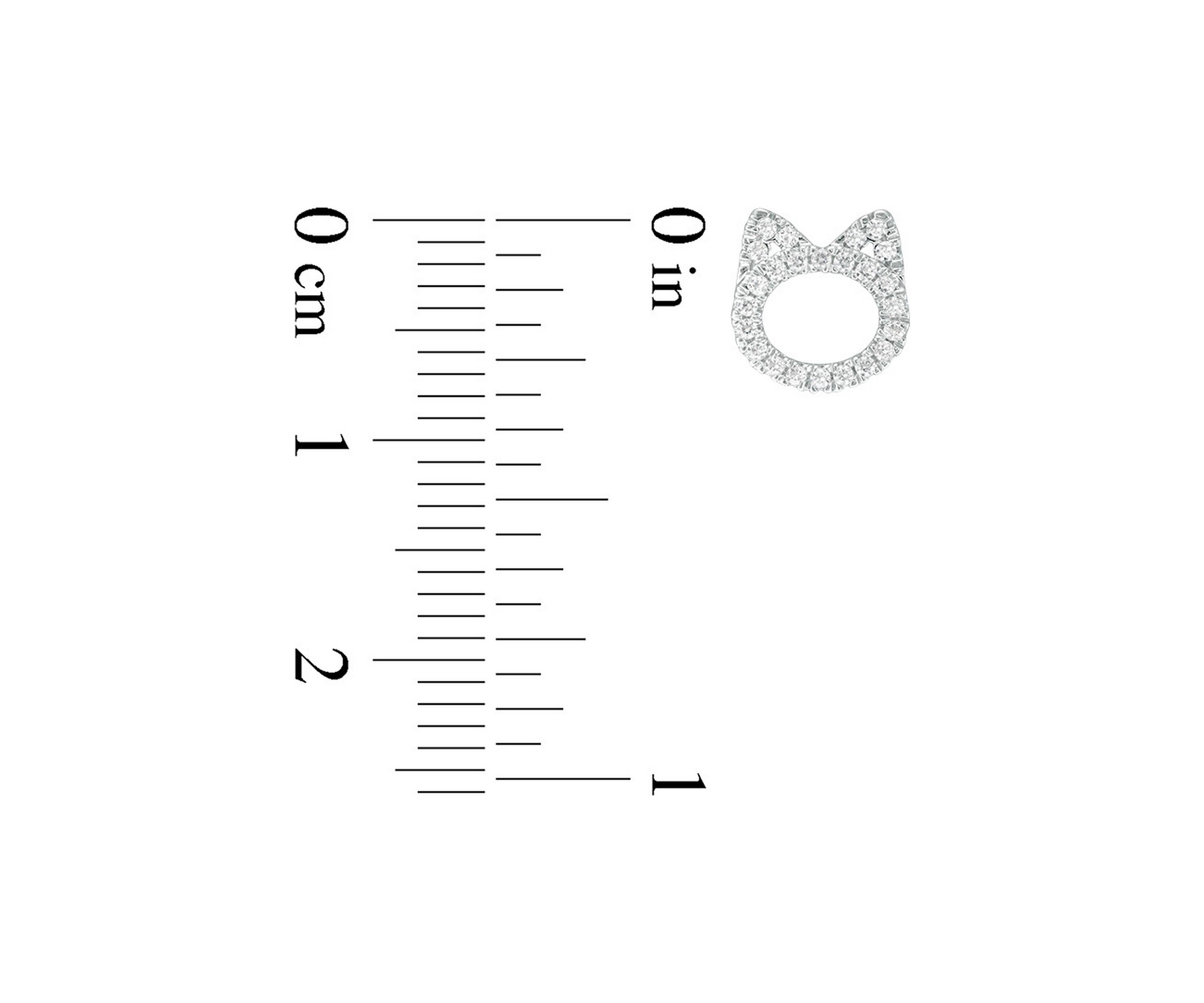 1/5 ct. t.w. Diamond Cat Stud Earrings in Sterling Silver