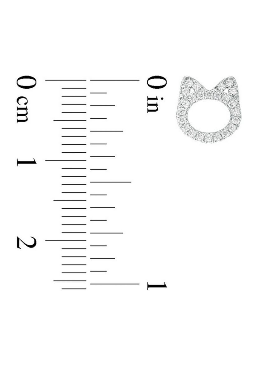 1/5 ct. t.w. Diamond Cat Stud Earrings in Sterling Silver