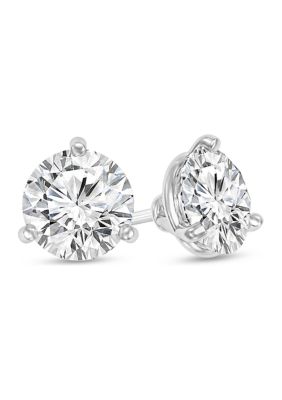 Diamaison 1/4 Ct. T.w. Certified Diamond Solitaire Stud Earrings In 14K White Gold (I/vs2)