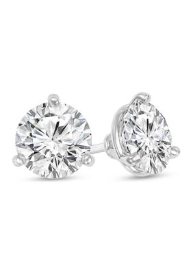 Diamaison 1/2 Ct. T.w. Certified Diamond Solitaire Stud Earrings In 14K White Gold (I/vs2)