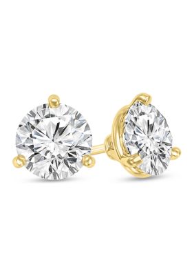 Diamaison 1/2 Ct. T.w. Certified Diamond Solitaire Stud Earrings In 14K Gold (I/si2)