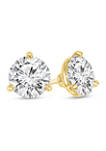 3/4 ct. t.w. Certified Princess-Cut Diamond Solitaire Stud Earrings in 14K Gold (I/SI2)