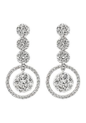 1.75 ct. t.w. Round-Cut Diamond Earrings in 14K White Gold