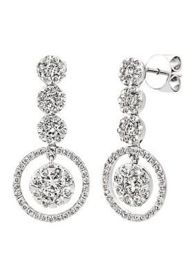 1.75 ct. t.w. Round-Cut Diamond Earrings in 14K White Gold