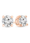 1/3 ct. t.w. Certified Diamond Solitaire Stud Earrings in 14K Rose Gold (I/VS2)