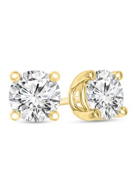 Diamaison 1/2 Ct. T.w. Certified Diamond Solitaire Stud Earrings In 14K Gold (I/vs2)