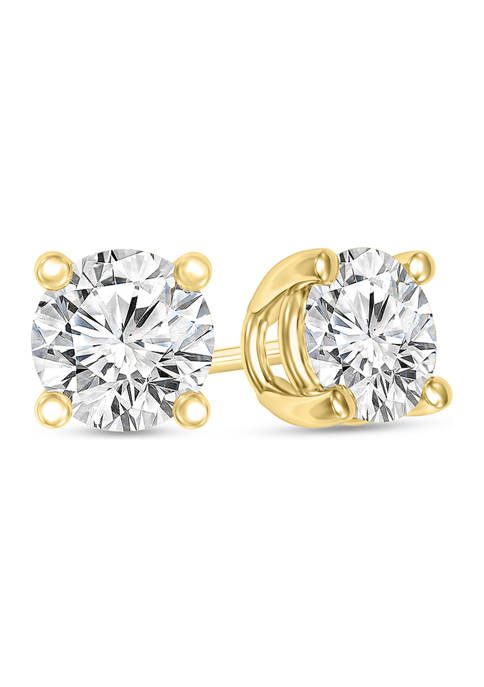 1/3 ct. t.w. Certified Solitaire Stud Earrings in 14K Gold (I/SI2)