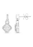 1/2 ct. t.w. Marquise/Round Diamond Dangle Earrings in 10K White Gold