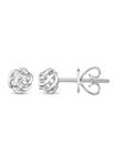 1/10 ct. t.w. Round Diamond Knot Stud Earrings in 10K White Gold