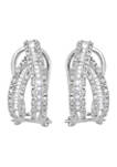 1/2 ct. t.w. Diamond Swoop Hoop Earrings in Sterling Silver