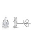 3/4 ct. t.w. Princess Pear and Marquise Diamond Stud Earrings in 14K White Gold