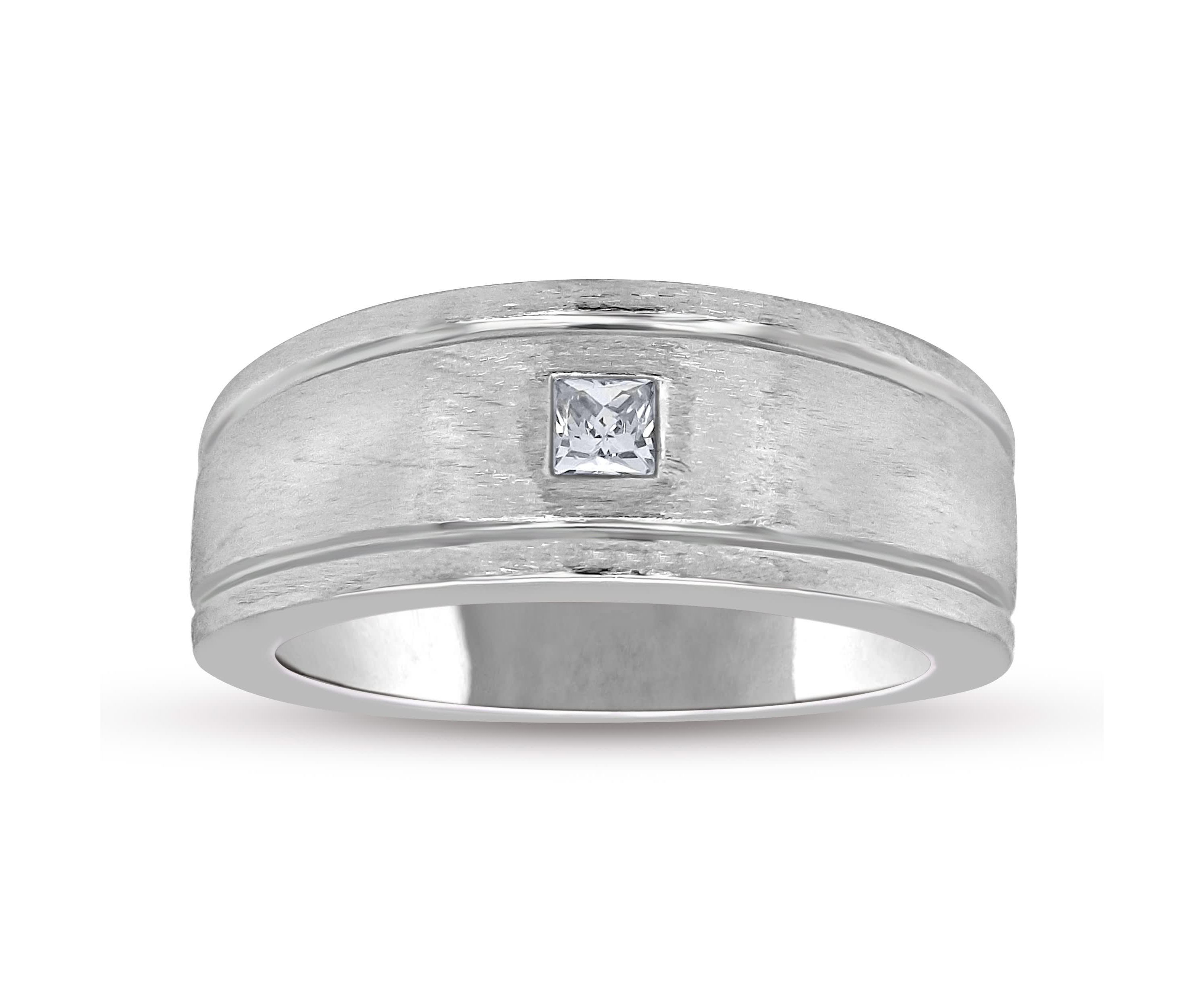 1/5CTW DIA 14K White Gold  Mens Ring