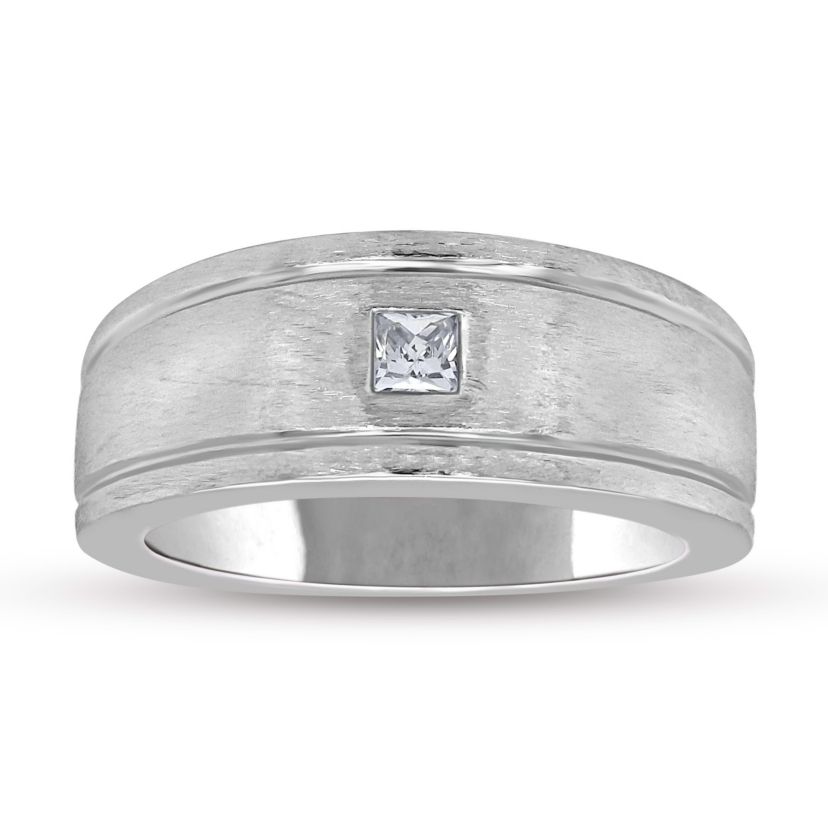 1/5CTW DIA 14K White Gold  Mens Ring
