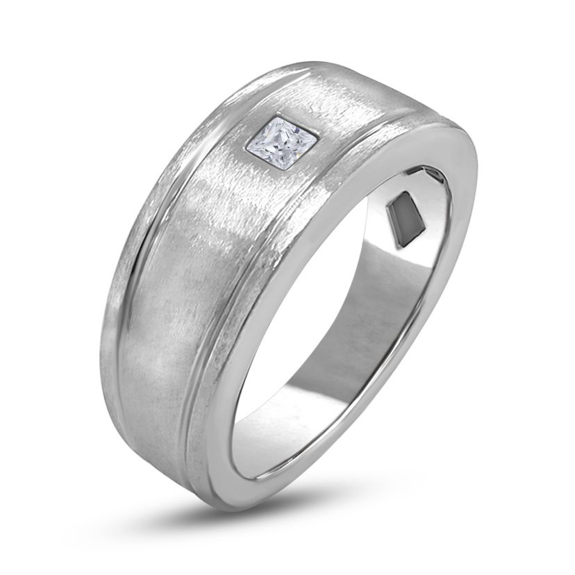 1/5CTW DIA 14K White Gold  Mens Ring
