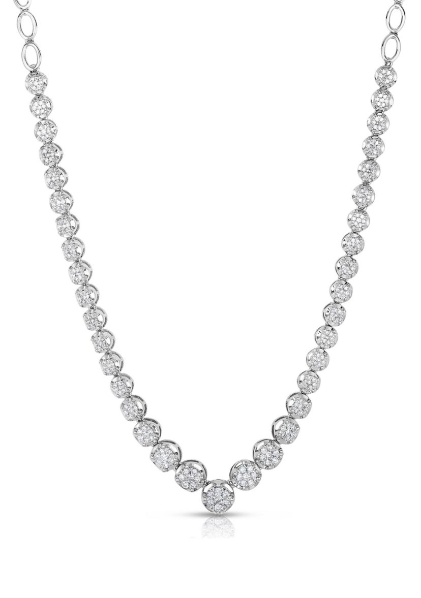 1 1/2 C.T.T.W Diamond 10K Tennis Necklace