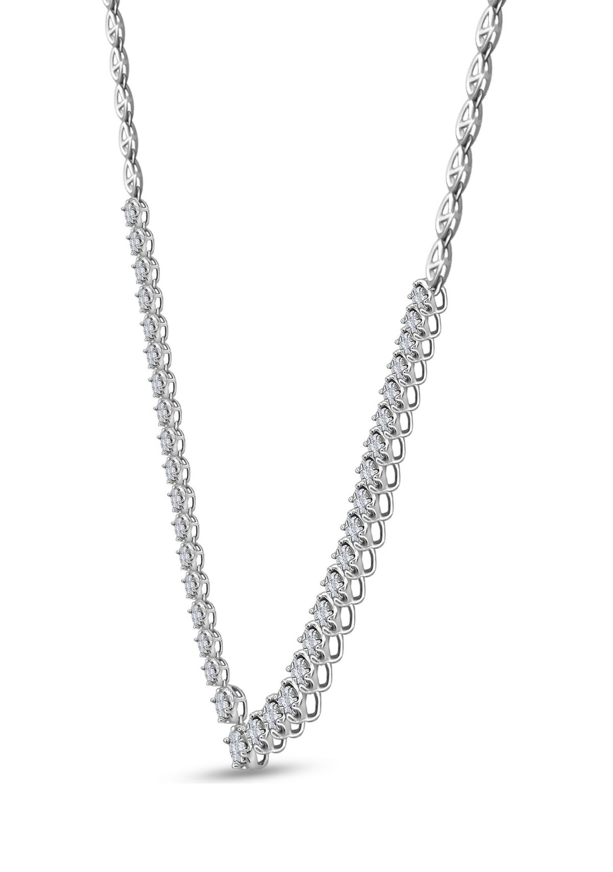 1 1/2 C.T.T.W Diamond 10K Tennis Necklace
