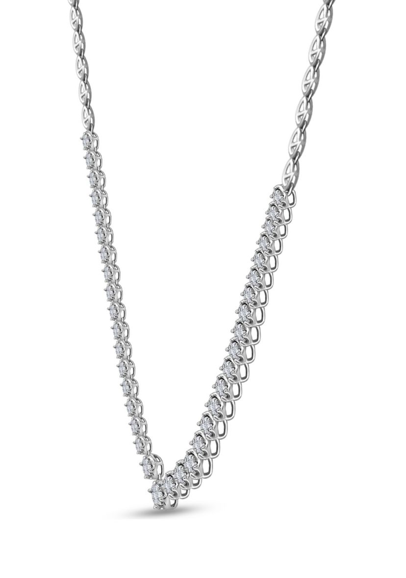 1 1/2 C.T.T.W Diamond 10K Tennis Necklace