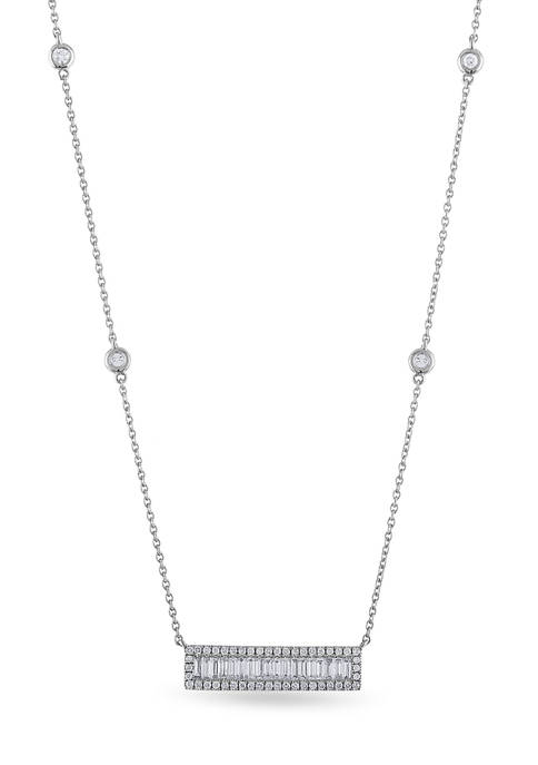 Diamour 1 ct. t.w. Baguette and Round Diamond