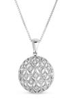 	  1/10 ct. t.w. Round Cut Diamond Vintage Pendant in Sterling Silver 