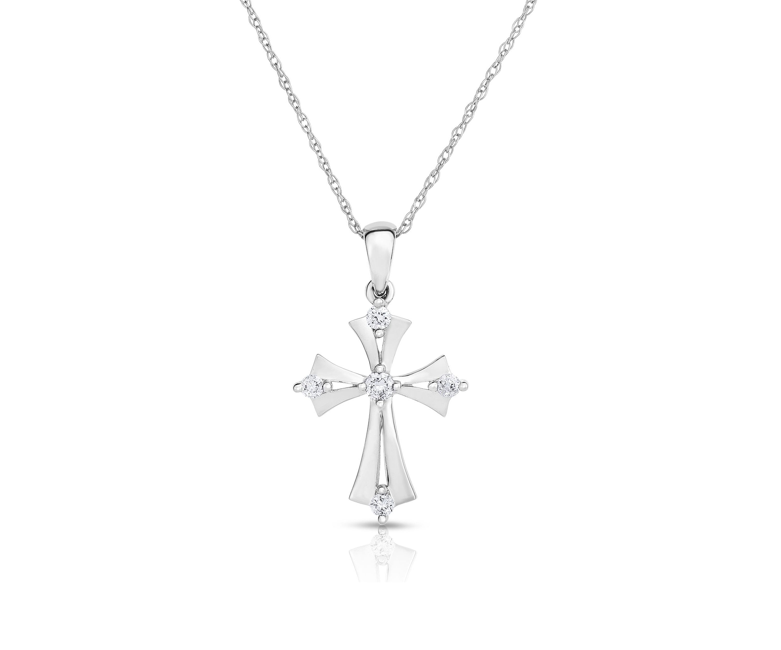 1/8 C.T.T.W Diamond 10K Cross Pendant