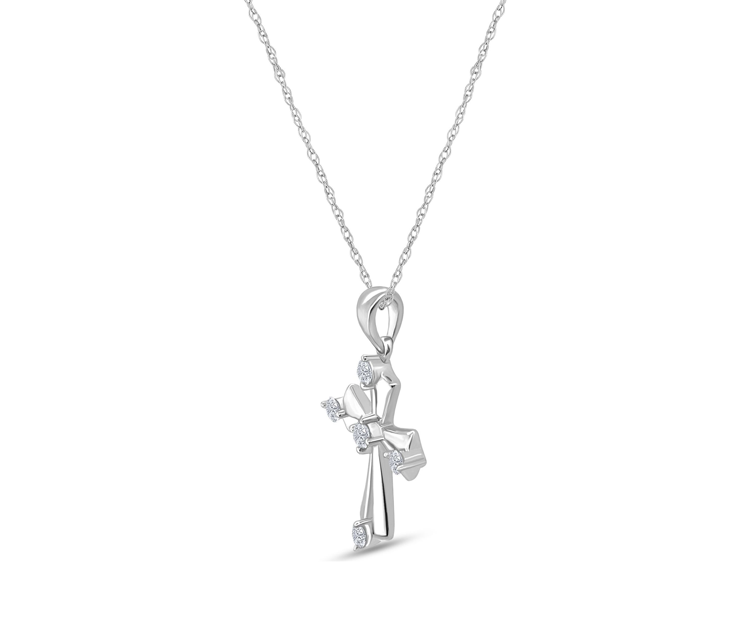 1/8 C.T.T.W Diamond 10K Cross Pendant