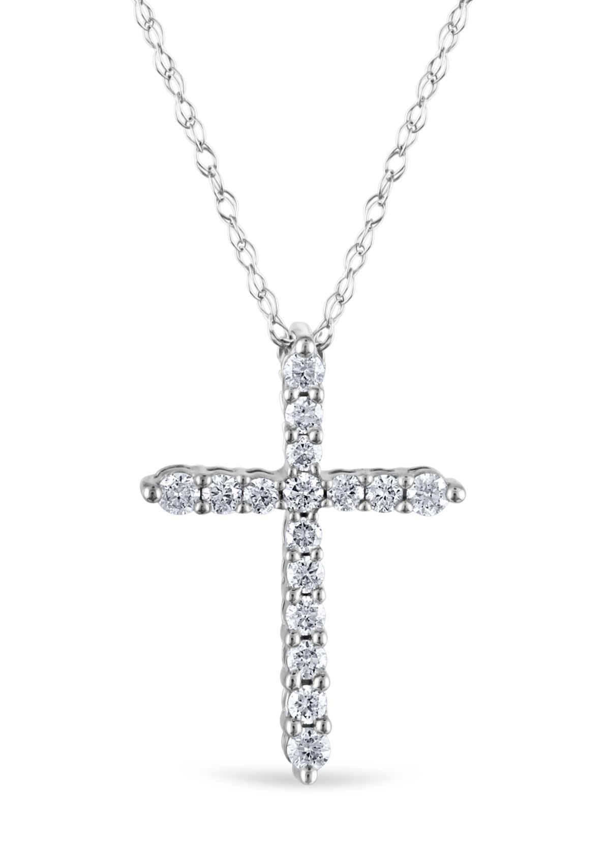1/5 ct. t.w. Diamond Cross Pendant in 10K White Gold