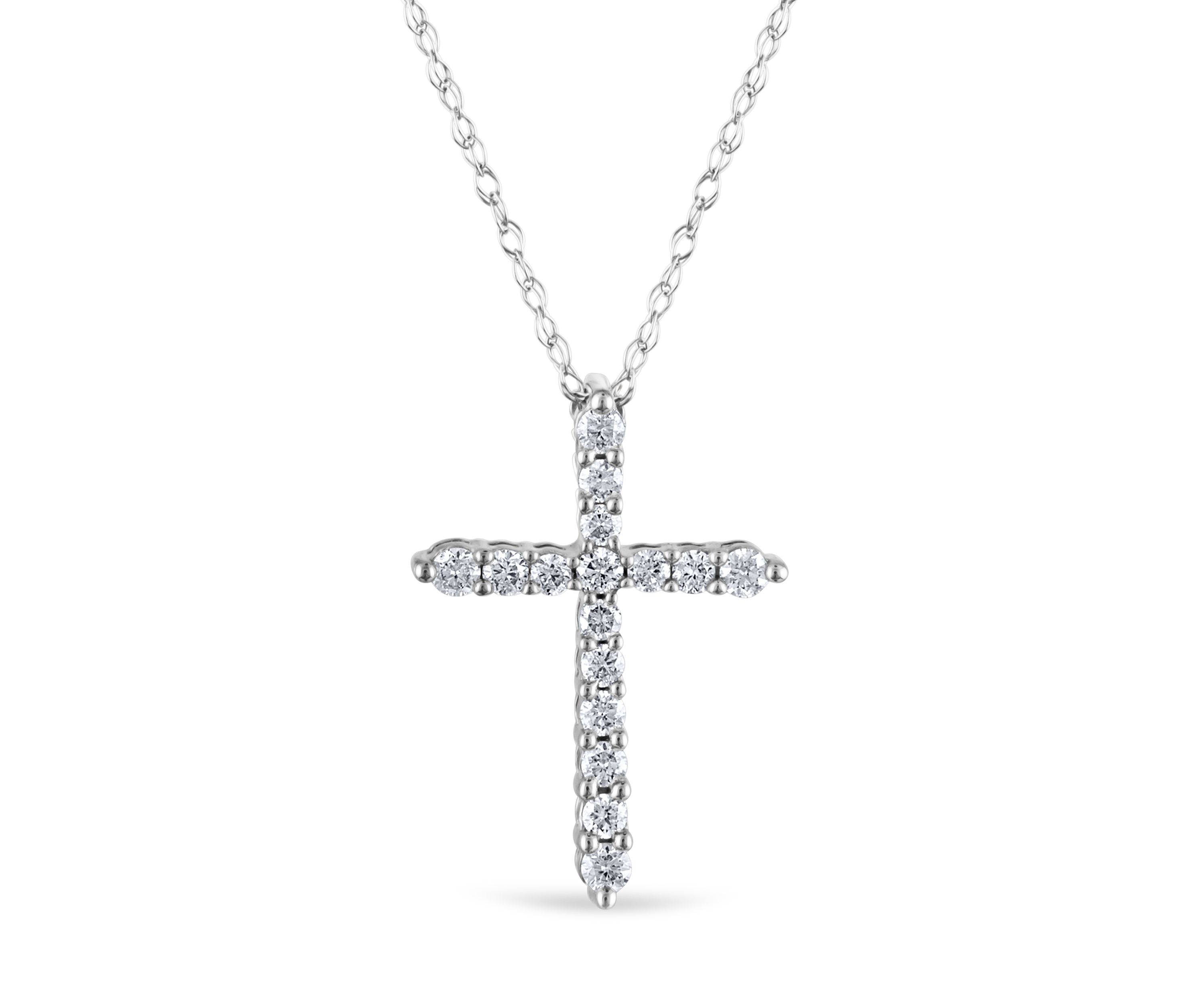 1/5 ct. t.w. Diamond Cross Pendant in 10K White Gold