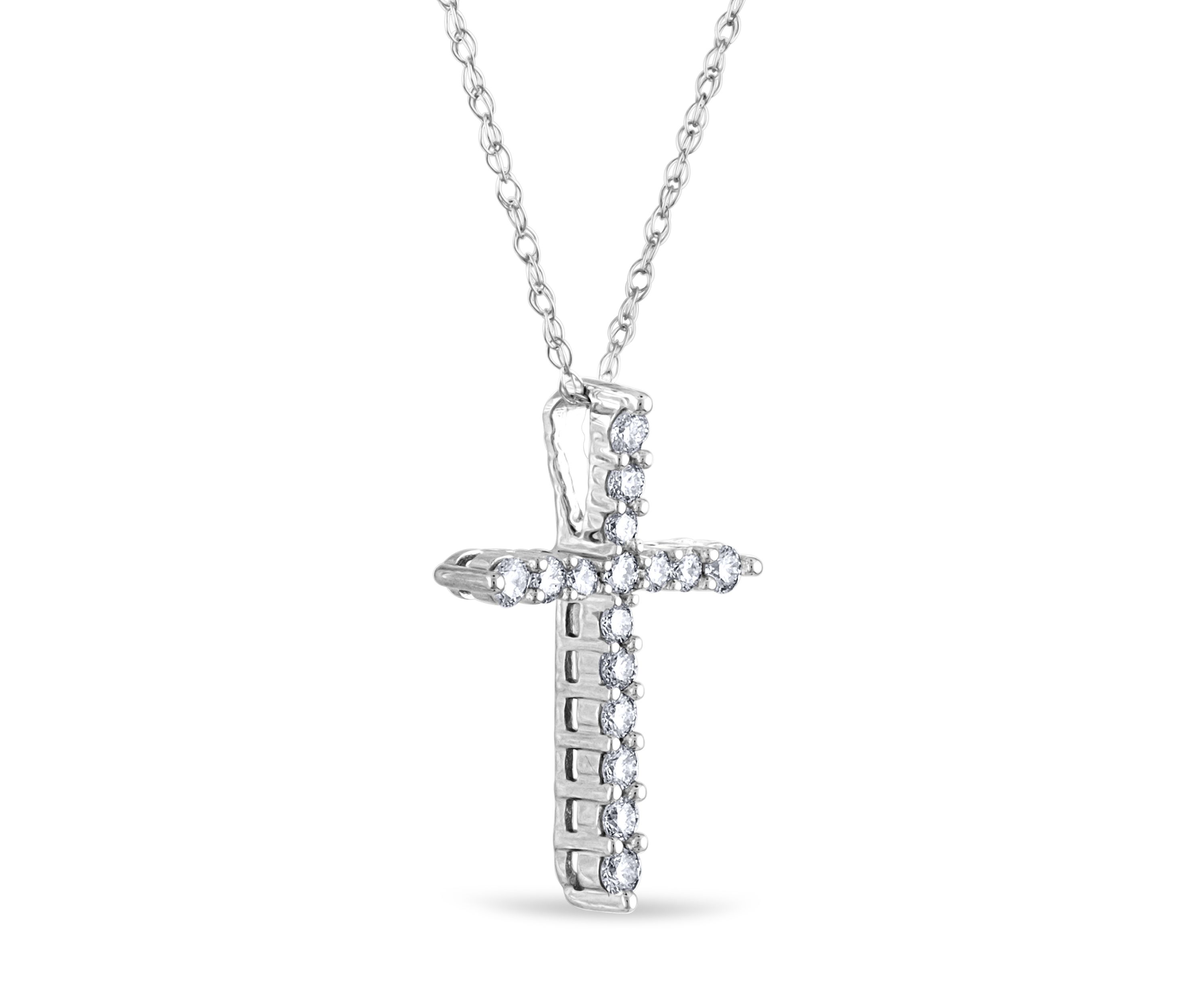 1/5 ct. t.w. Diamond Cross Pendant in 10K White Gold