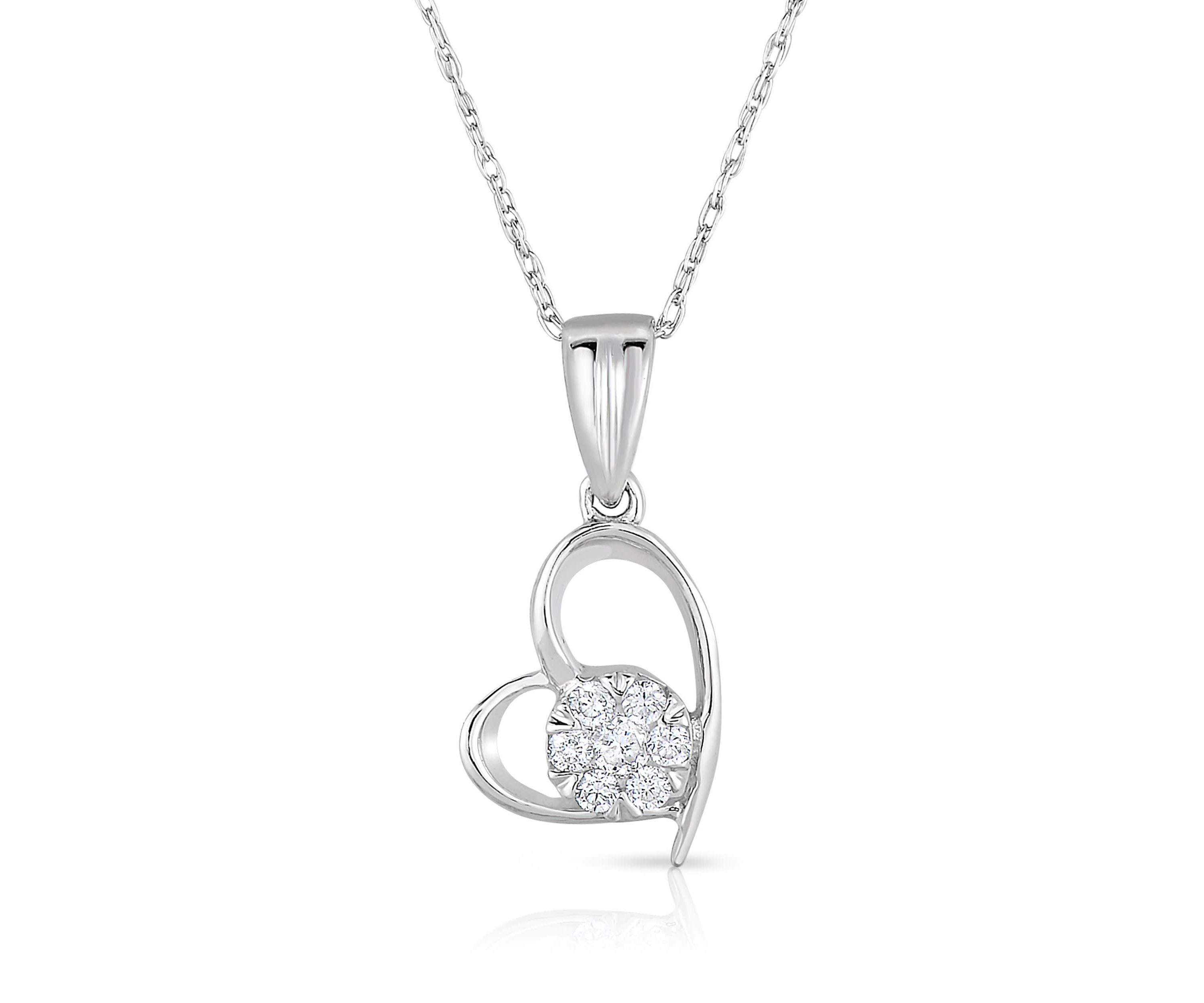 1/10CTW Diamond 14kt Gold White Pendant