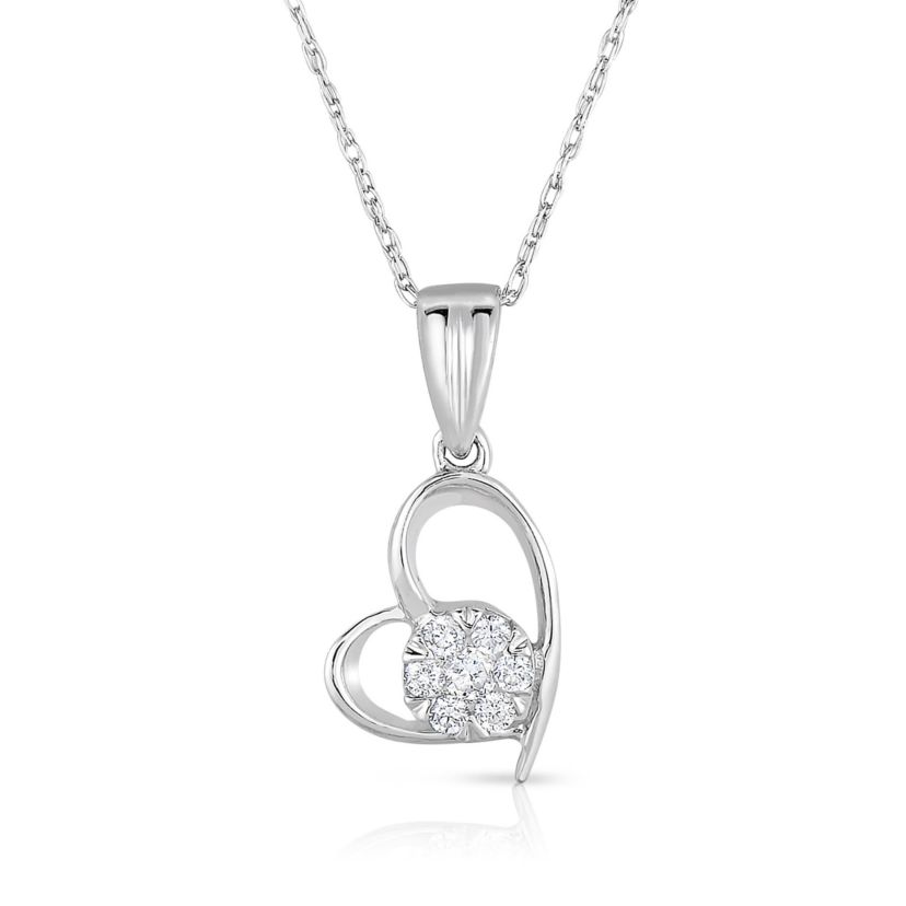 1/10CTW Diamond 14kt Gold White Pendant