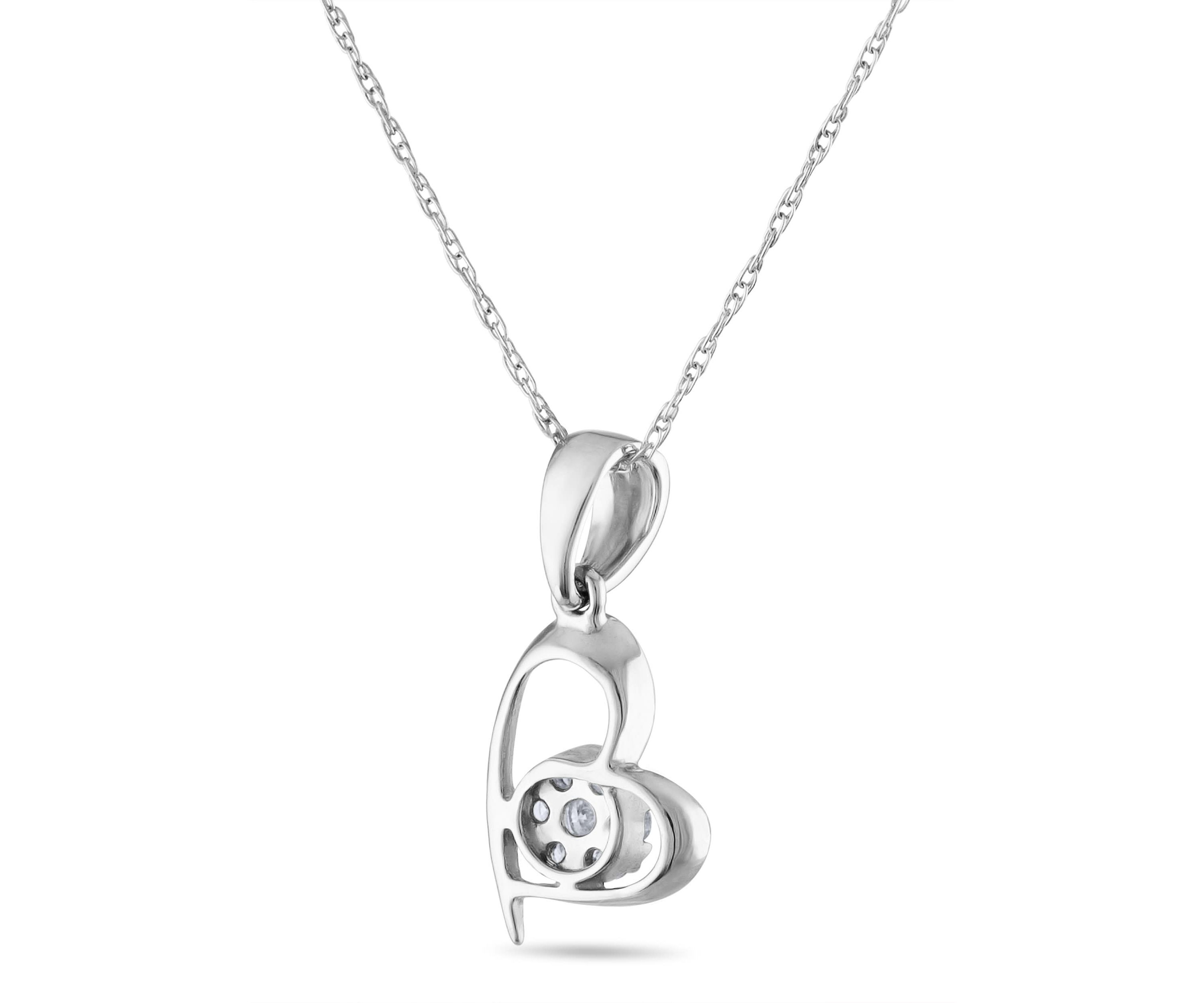 1/10CTW Diamond 14kt Gold White Pendant