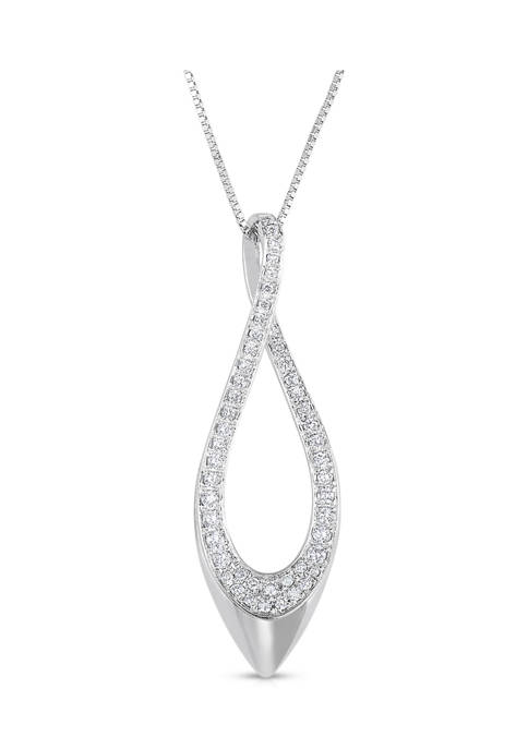  1/5 ct. t.w. Round-Cut Diamond Infinity Drop Pendant in Sterling Silver 
